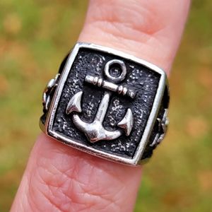 Anchor Ahoy Silver Ring Size 6